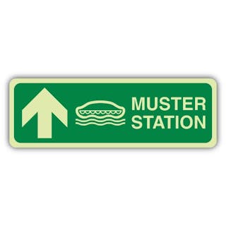 Photoluminescent Muster Station Lifeboat Arrow Up