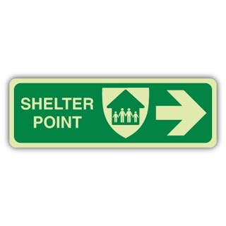 Photoluminescent Shelter Point Arrow Right