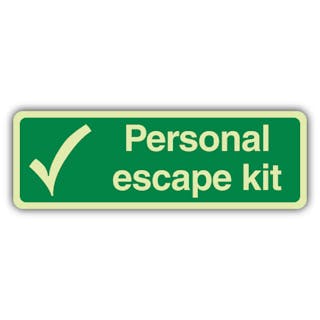 Photoluminescent Personal Escape Kit With Tick