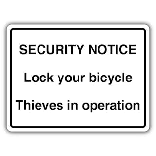 Security Notice Lock Your Bicycle Thieves In Operation 