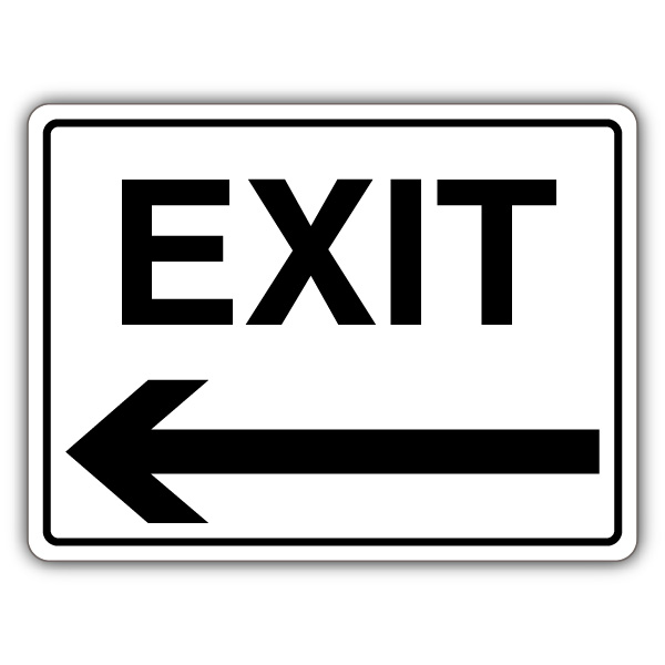 Exit - Arrow Left | Enter & Exit | Road & Traffic Signs | YourParkingSign