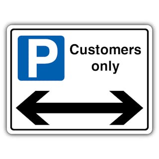 Customers Only - Mandatory Blue Parking - Arrow Left/Right - Landscape