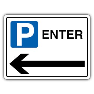 Enter - Mandatory Blue Parking - Arrow Left - Landscape