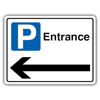 Entrance - Mandatory Blue Parking - Arrow Left