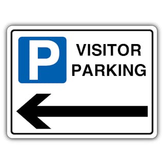 Visitor Parking - Mandatory Blue Parking - Arrow Left - Landscape