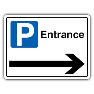 Entrance - Mandatory Blue Parking - Arrow Right