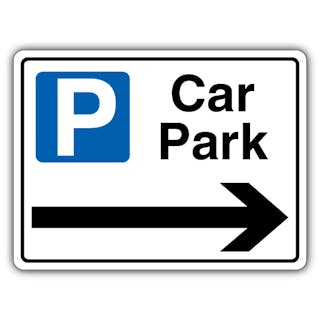 Car Park - Mandatory Blue Parking - Arrow Right