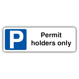 Permit Holders Only - Mandatory Blue Parking - Landscape