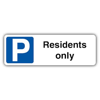 Residents Only - Mandatory Blue Parking - Landscape
