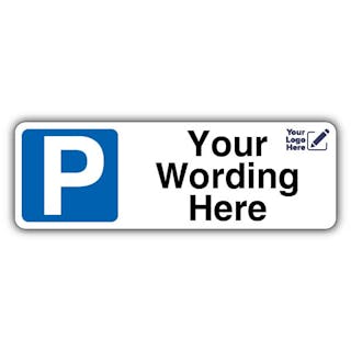 Parking Icon Landscape Custom Wording - Your Logo Here