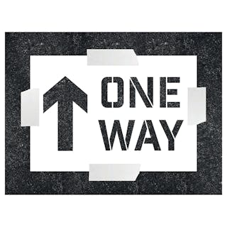 One Way With Arrow Ahead - Stencil