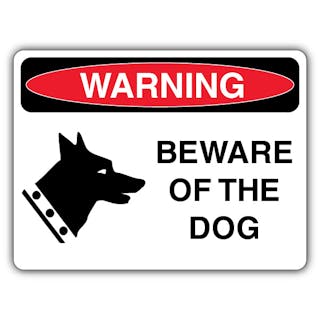 Beware Of The Dog - Dog Icon - Landscape