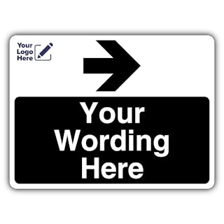 Custom Logo - Black Parking - Arrow Right - Landscape