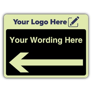 Wayfinding Full Black Arrow Left - Landscape - Your Logo Here