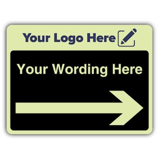 Wayfinding Full Black Arrow Right - Landscape - Your Logo Here