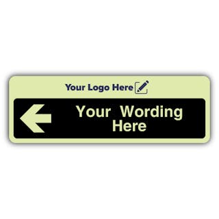 Wayfinding Arrow Left Black - Narrow Landscape - Your Logo Here