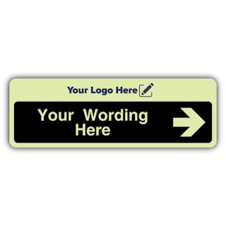 Wayfinding Arrow Right Black - Narrow Landscape - Your Logo Here