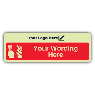 Fire Alarm Call Point - Narrow Landscape - Your Logo Here