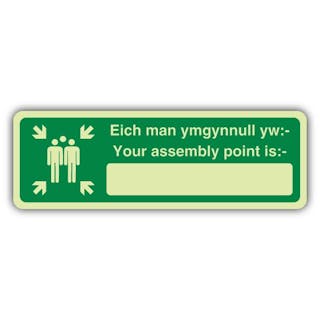 Photoluminescent Welsh/English - Your Assembly Point Is