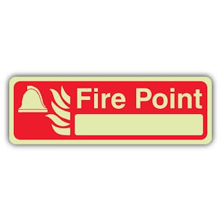 Photoluminescent Fire Point With Blank - Landscape