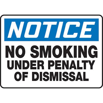 No Smoking Violation Will Result In Disciplinary Action
