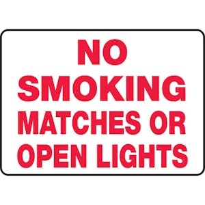 No Smoking Matches Or Open Lights