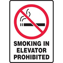 Smoking In Elevator Prohibited W/Graphic