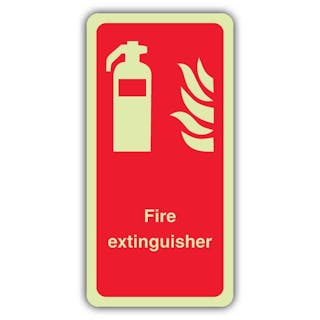 Photoluminescent Fire Extinguisher - Slim Portrait