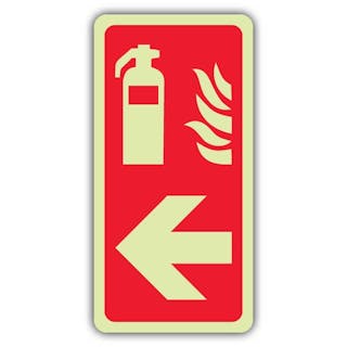 Photoluminescent Fire Extinguisher Symbol Arrow Right