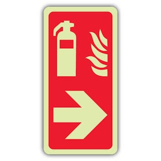 Photoluminescent Fire Extinguisher Symbol Arrow Left