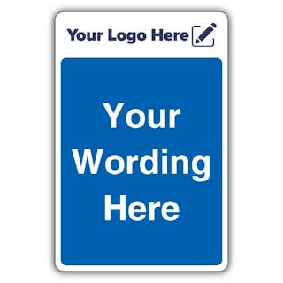 Blue Custom Wording - Your Logo Here