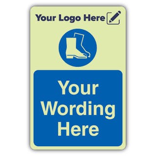Mandatory Protective Footwear - Portrait - Your Logo Here