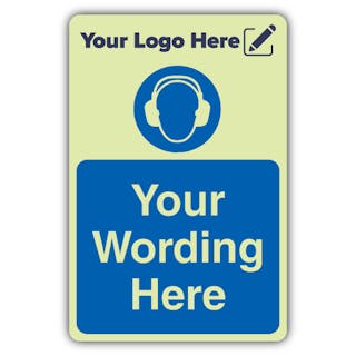 Mandatory Ear Protectors - Portrait - Your Logo Here
