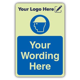 Mandatory Safety Helmet- Portrait - Your Logo Here