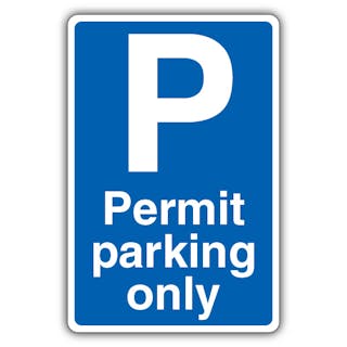 Permit Parking Only - Blue