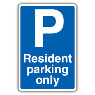 Resident Parking Only - Blue