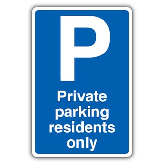 Private Parking Residents Only - Mandatory Blue Parking
