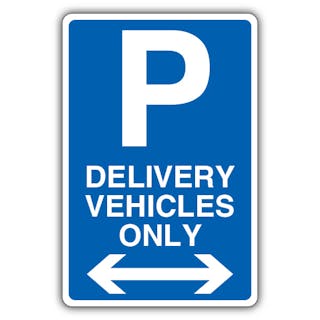 Delivery Vehicles Only - Mandatory Blue Parking - Arrow Left/Right