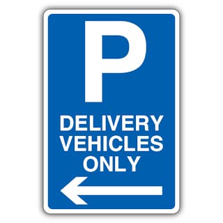 Delivery Vehicles Only - Mandatory Blue Parking - Arrow Left