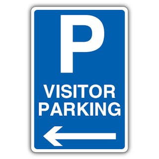 Visitor Parking - Mandatory Blue Parking - Blue Arrow Left