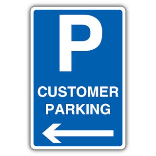 Customer Parking - Mandatory Blue Parking - Blue Arrow Left