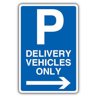 Delivery Vehicles Only - Mandatory Blue Parking - Arrow Right