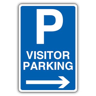 Visitor Parking - Mandatory Blue Parking - Blue Arrow Right