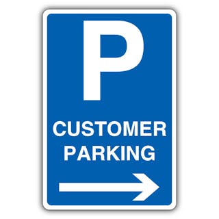 Customer Parking - Mandatory Blue Parking - Blue Arrow Right