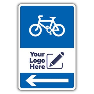 Bicycle Parking Icon Blue Arrow Left - Your Logo Here