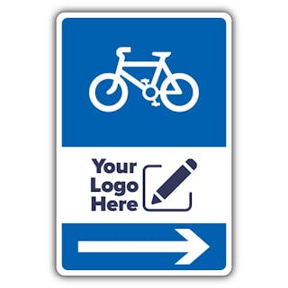 Bicycle Parking Icon Blue Arrow Right - Your Logo Here