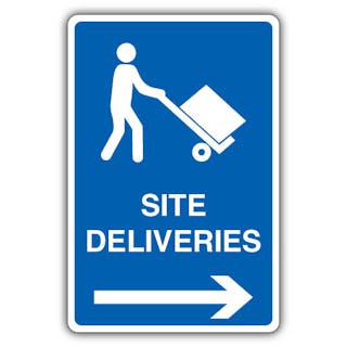 Site Deliveries - Mandatory Loading Vehicle - Blue Arrow Right