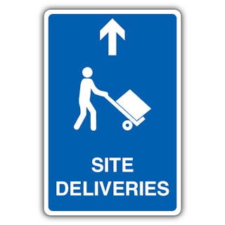 Site Deliveries - Mandatory Loading Vehicle - Blue Arrow Up
