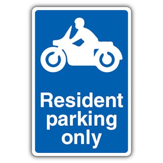 Resident Parking Only - Mandatory Motorcycle Parking - Blue