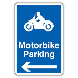Motorbike Parking - Blue Arrow Left